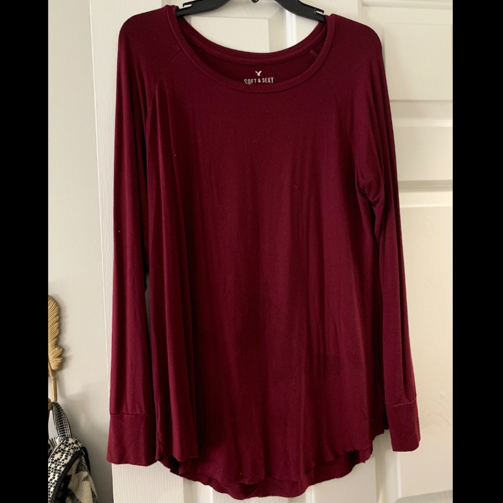 red long sleeve shirt